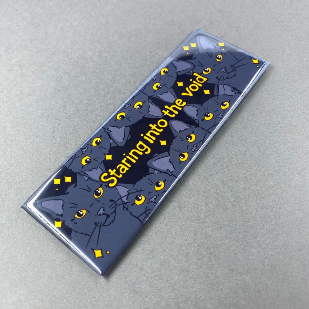 Black Cat Void Magnet Handmade Retro Kitchen Office Decor Gift 1.5x4.5" - Picture 5 of 6